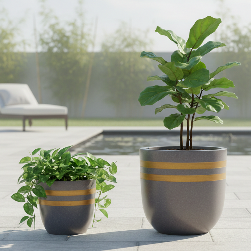 Gilded Grey Planter